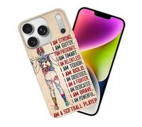 SHDYQXSB Compatible for iPhone 17 Pro Case, Softball Quote Sport Player Baseball Protective Slim Soft TPU Shockproof Phone Clear Case
