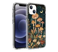 SHDYQXSB Phone Case for iPhone 14, Moonlight Mushrooms Daisy Thrive Designed for Shockproof Soft TPU Clear Case