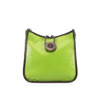 She & Bags Ladies Big Button Detail Loop Top Zip Lightweight Vegan Leather Stitch Design Rommy Shoulder Handbag Practical Crossbody Bag For WomenGREEN