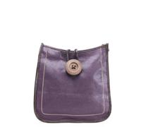 She & Bags Ladies Big Button Detail Loop Top Zip Lightweight Vegan Leather Stitch Design Rommy Shoulder Handbag Practical Crossbody Bag For WomenPURPLE
