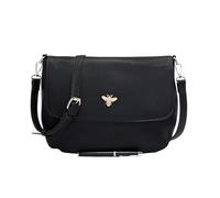 She & Bags Ladies Gold Bee Top Flap Lightweight PU Leather Shopper Mult-Pockets Handbag Shoulder Crossbody Bag
