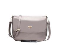She & Bags Ladies Gold Bee Top Flap Lightweight PU Leather Shopper Mult-Pockets Handbag Shoulder Crossbody Bag