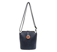 She & Bags Women's Big Button Small Handbag Loop Closure Multi Pockets Shoulder Bag Crossbody Side Handag-DARK BLUE