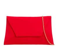 She & Bags Women's Faux Suede Envelope Clutch Elegant Formal Evening Handbag Metallic Chain Crossbody Minimalist Party Purse Wedding Bridal Prom Accessory