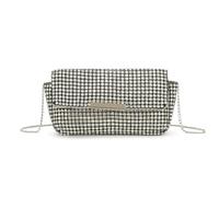 She & Bags Women's Sparkling Clutch Bag Luxurious Elegant Purse Shiny Rhinestone Handbag Dazzling Chic Evening Bag Fashionable Accessory for Parties Weddings and Special Occasions (Silver)