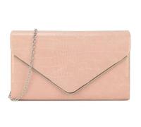 She & Bags Women's Textured Envelope Clutch Bag Metallic Trim Formal Handbag Detachable Chain Shoulder Purse Exotic Pattern for Wedding Bridal Party Cocktail Prom Evening Events