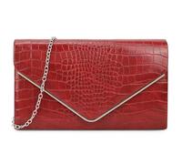 She & Bags Women's Textured Envelope Clutch Bag Metallic Trim Formal Handbag Detachable Chain Shoulder Purse Exotic Pattern for Wedding Bridal Party Cocktail Prom Evening Events