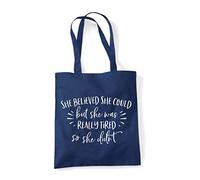 She believed she could but she was really tired so she didn't statement [FSV21] tote shopping bag - Navy