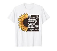 She Believed She Could Dialysis Tech Cute CCHT Sunflower Value Graphic T-Shirt, Men, White, M