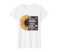 She Believed She Could Dialysis Tech Cute CCHT Sunflower Value Graphic T-Shirt, Women, White, S