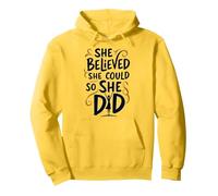 She Believed She Could So She Did Inspirational Pullover Hoodie, Adult Unisex, Lemon, M