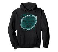She Believed She Could So She Did Inspirational Quote Pullover Hoodie, Adult Unisex, Black, Large