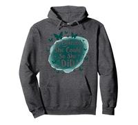 She Believed She Could So She Did Inspirational Quote Pullover Hoodie, Adult Unisex, Dark Heather Grey, Large