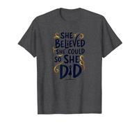 She Believed She Could So She Did Inspirational T-Shirt, Men, Dark Heather Grey, M
