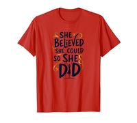 She Believed She Could So She Did Inspirational T-Shirt, Men, Red, M
