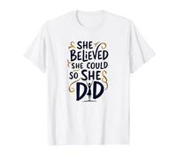 She Believed She Could So She Did Inspirational T-Shirt, Men, White, M
