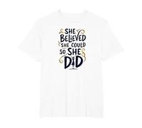 She Believed She Could So She Did Inspirational T-Shirt, Men's Big and Tall, White, 4X Tall