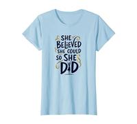She Believed She Could So She Did Inspirational T-Shirt, Women, Baby Blue, M