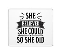 She Believed She Could So She Did Teacher Mouse Pad Washable Mousepad Portable Desk Mat For Laptop Studying Computer 25X30Cm
