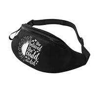 She Believed She Could So She Did Waist Bag Men's and Women's Adjustable Travel Chest Pack Outdoor Running Waist Bag