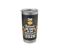 She Believed She Could So She Mastered It 2026 Graduate Stainless Steel Insulated Tumbler