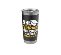 She Believed She Could So She Mastered It! Graduation 2026 Stainless Steel Insulated Tumbler