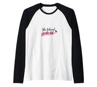 She Believed So She Did Inspirational Women Empowerment Raglan Baseball Tee, Men, Black/White, M