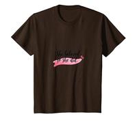 She Believed So She Did Inspirational Women Empowerment T-Shirt, Kids, Brown, 3 Years