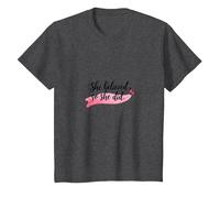 She Believed So She Did Inspirational Women Empowerment T-Shirt, Kids, Dark Heather Grey, 12 Years