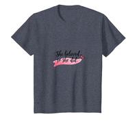 She Believed So She Did Inspirational Women Empowerment T-Shirt, Kids, Heather Blue, 12 Years