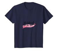 She Believed So She Did Inspirational Women Empowerment T-Shirt, Kids, Navy, 12 Years