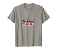 She Believed So She Did Inspirational Women Empowerment T-Shirt, Men, Slate, 3XL