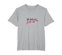 She Believed So She Did Inspirational Women Empowerment T-Shirt, Men's Big and Tall, Heather Grey, 5X Tall
