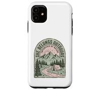 She Belongs Outdoors Empowered by Nature Mountain Tent Case for iPhone 11