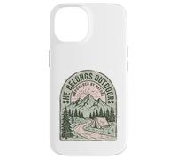 She Belongs Outdoors Empowered by Nature Mountain Tent Case for iPhone 14