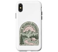 She Belongs Outdoors Empowered by Nature Mountain Tent Case for iPhone X/XS