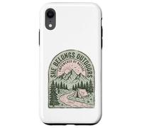 She Belongs Outdoors Empowered by Nature Mountain Tent Case for iPhone XR