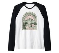 She Belongs Outdoors Empowered by Nature Mountain Tent Raglan Baseball Tee