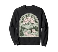 She Belongs Outdoors Empowered by Nature Mountain Tent Sweatshirt