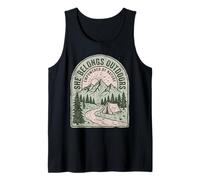 She Belongs Outdoors Empowered by Nature Mountain Tent Tank Top