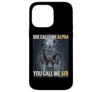 She Calls Me Alpha You Call Me Sir Funny Alpha Wolf Meme Case for iPhone 14 Pro Max