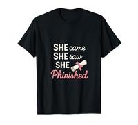 SHE Came SHE Saw SHE Phinished - PhD Graduate Decal T-Shirt