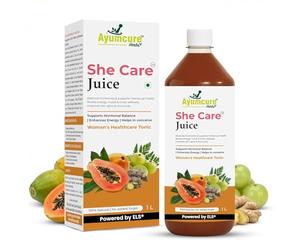 She Care Juice for Women, 1000ml | Supports Hormonal Balance, PCOS/PCOD Relief & Regular Cycles | With Ashok Chaal, Papaya, Daru Haldi, Bel Ka Fal, Amla, Giloy & Herbs | No Added Sugar
