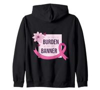 She Carries Burden We Carry The Banner Pink Ribbon Support Zip Hoodie