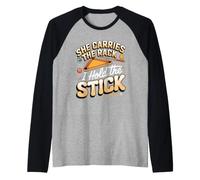 She Carries the Rack I Hold the Stick Billiards Raglan Baseball Tee
