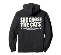 She Chose The Cats Cute Introvert Single Feline Lover Pullover Hoodie