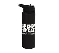 She Chose The Cats Cute Introvert Single Feline Lover Stainless Steel Insulated Water Bottle