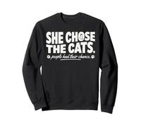 She Chose The Cats Cute Introvert Single Feline Lover Sweatshirt