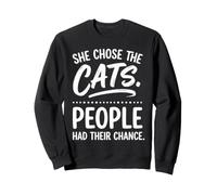 She Chose The Cats Funny Introvert Single Feline Mom Sweatshirt