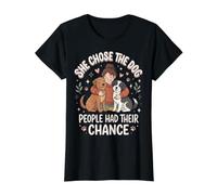 She Chose The Dog People Had Their Chance Value Graphic T-Shirt, Women, Black, M